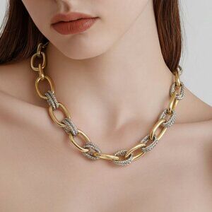 Gold-Plated Necklace with Authentic Louis Vuitton Padlock